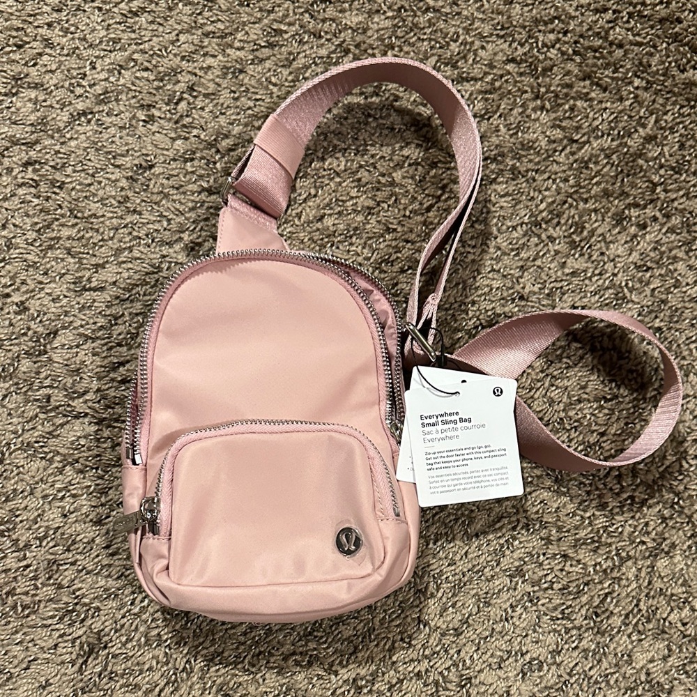 NWT Lululemon baby pink everywhere small sling bag